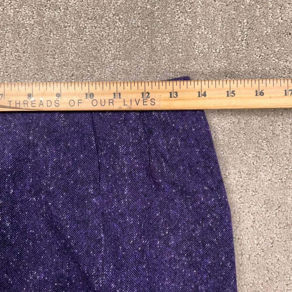 Kasper Skirt Suit Women 6P Purple Velvet Collar Professional  Wool Tweed